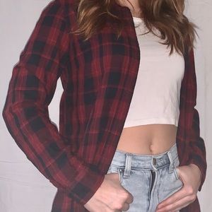 Dark red and black flannel
